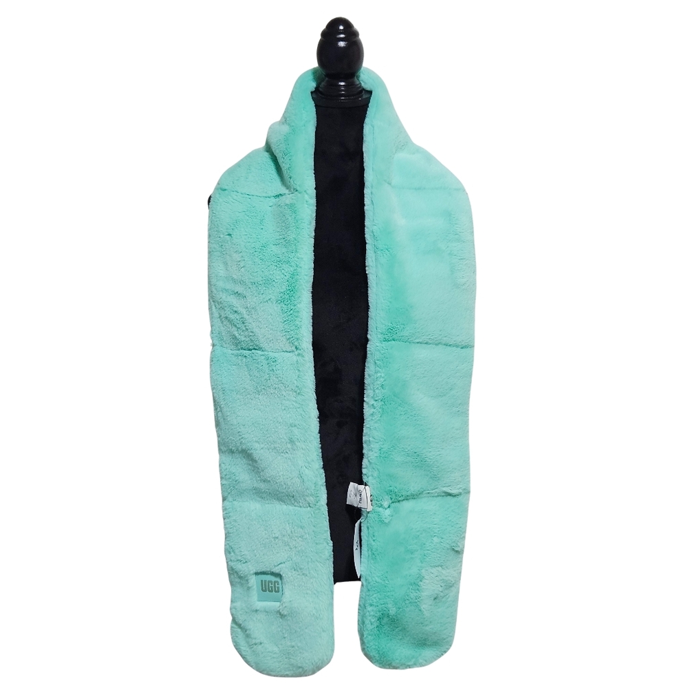 UGG Scarf Emerald Faux Fur Plush Cottagecore Winter Fall Outdoor Cozy Logo Gift
